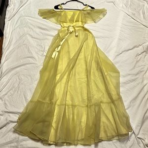 Yellow vintage 70s maxi dress